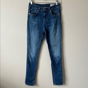 rag & bone 10” Champs Blue Button Fly Skinny Jeans Size 28